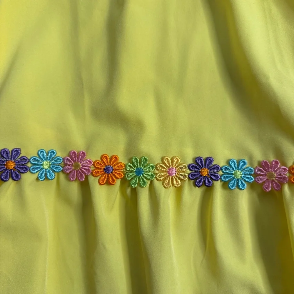 SHEIN Embroidered Floral Yellow Dress